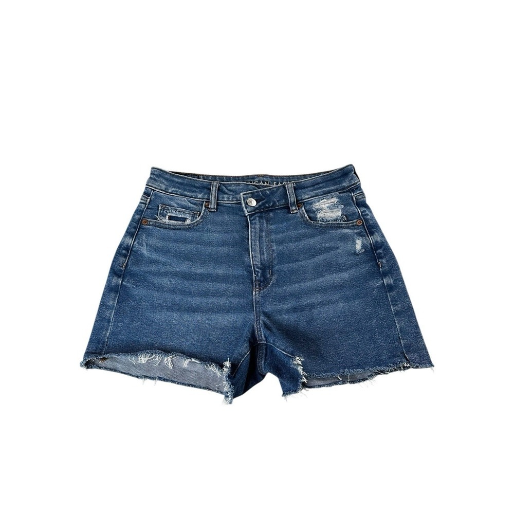 American Eagle Denim Curvy Mom Shorts Women's Size 4 Distressed‎ Stretch